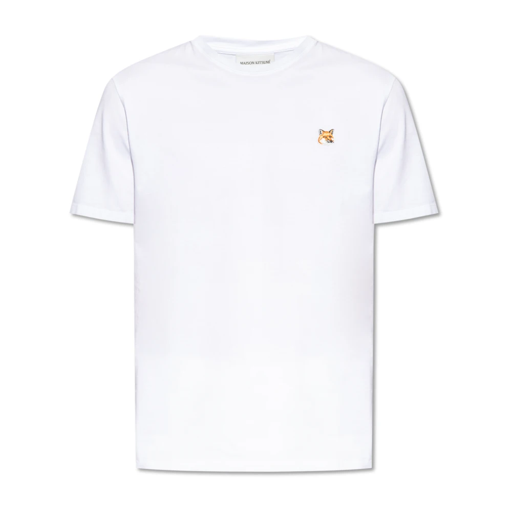 Maison Kitsuné Katoenen Fox Motief T-Shirt White Heren