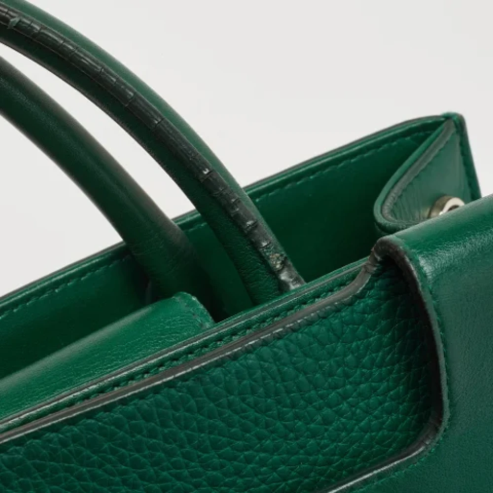 Dior Vintage Pre-owned Leather handbags Green Dames