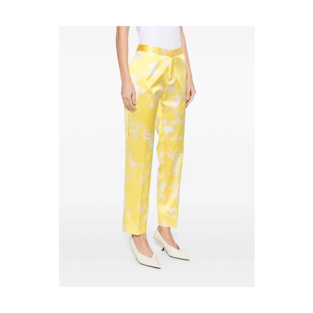 Fabiana Filippi Gele Broek met Bladprint Yellow Dames