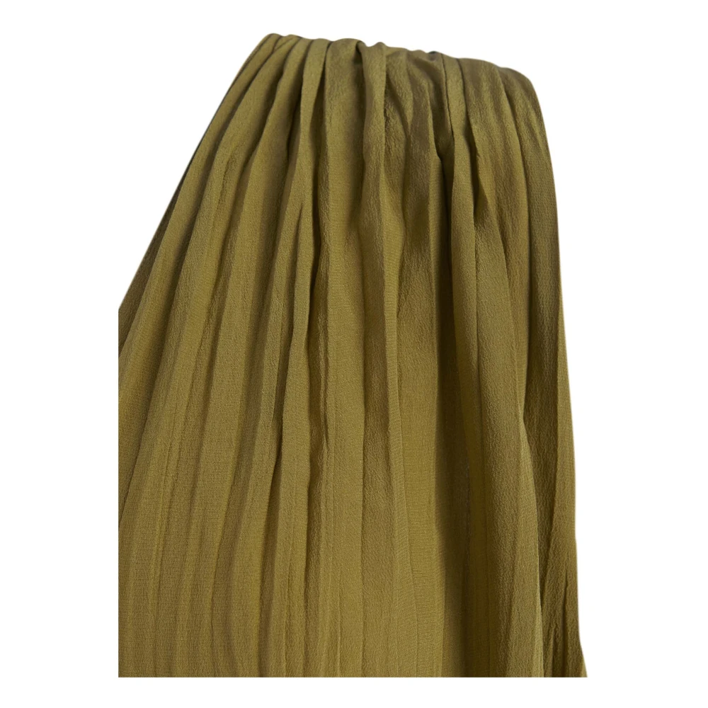 Cortana Rita lange zijden jurk in olijfgroen Green Dames