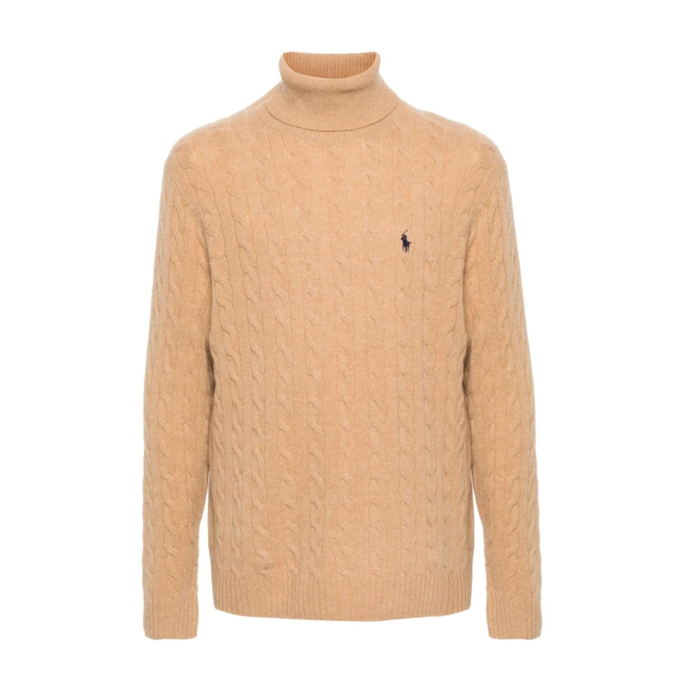 Polo Ralph Lauren Turtlenecks, Male, S, Luxurious Wool Cashmere Knit Jumper Brown