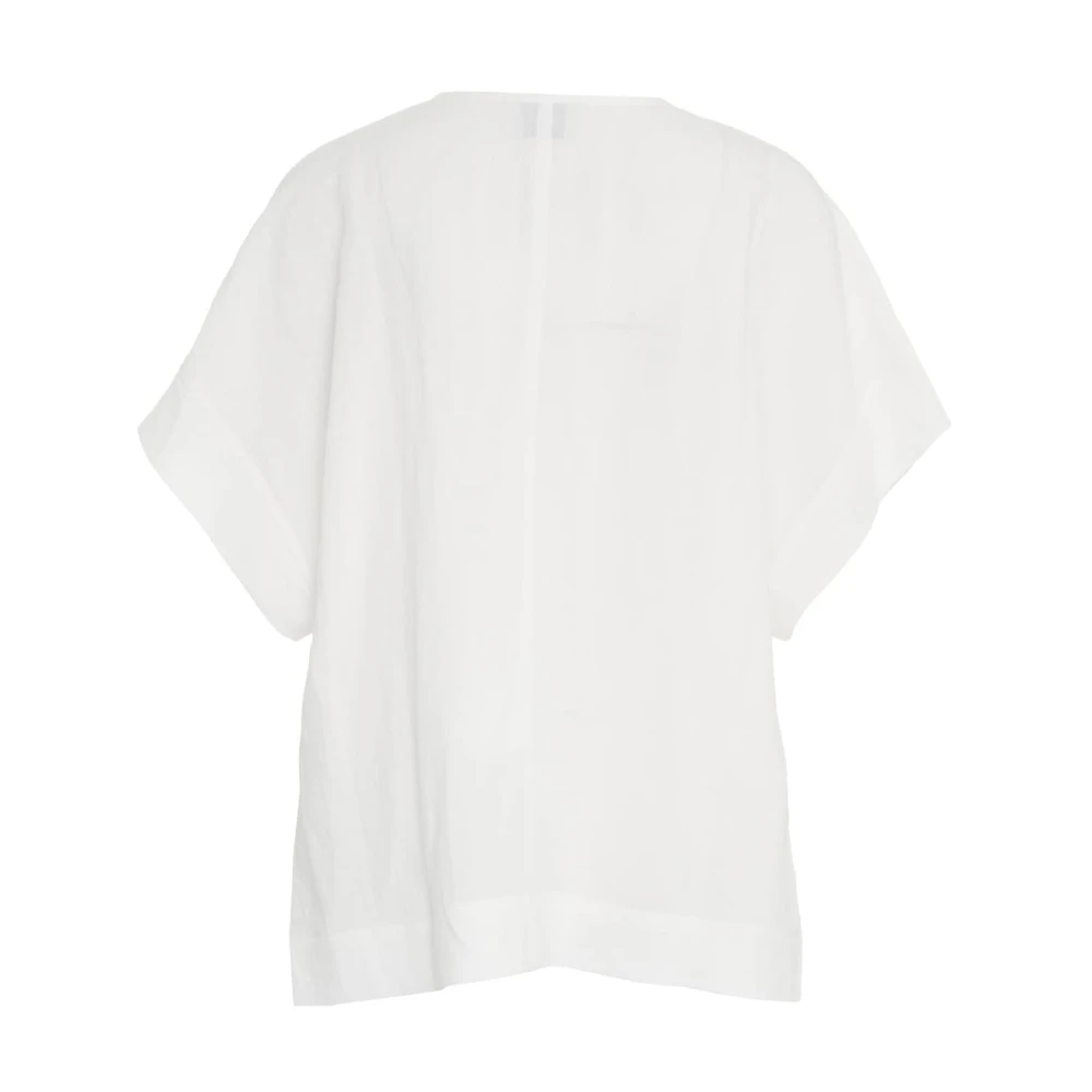 8pm Wit Linnen V-Hals T-Shirt White Dames