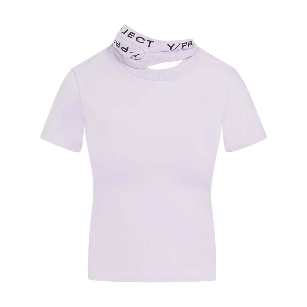 Y Project Lila Katoenen T-shirt Top Roze Paars White Dames