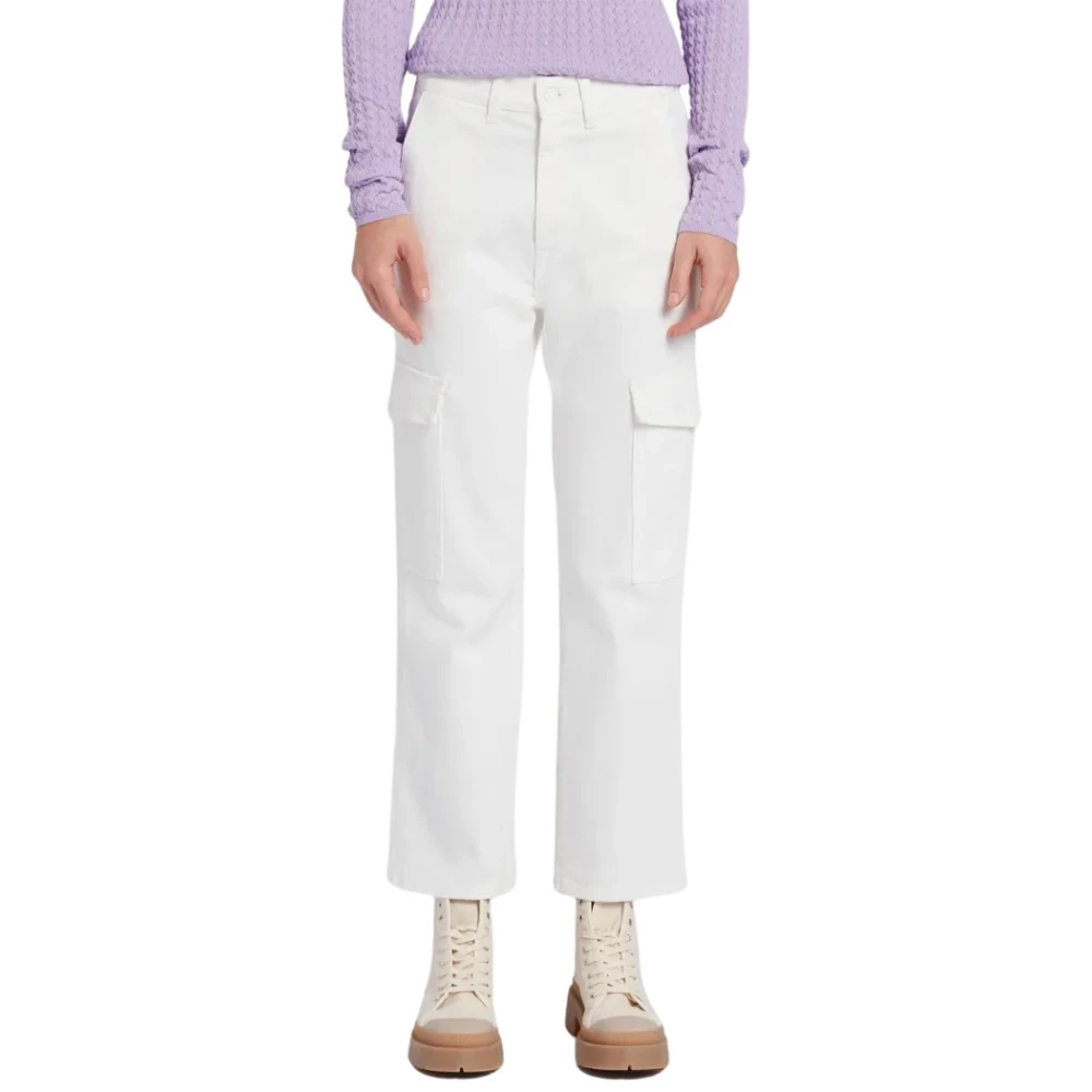 7 For All Mankind Cropped Trousers White Dames