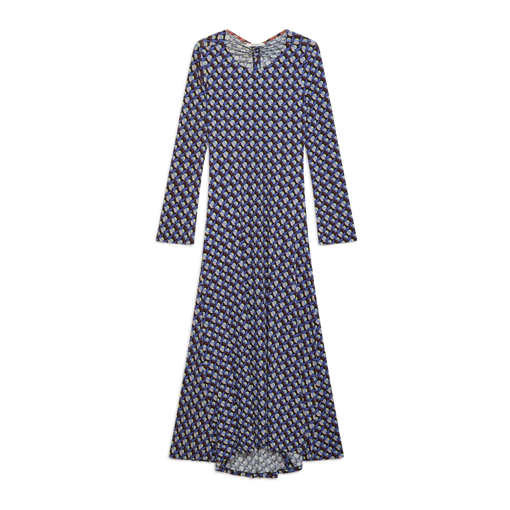 Maliparmi Gedrukte Wijdvallende Jerseyjurk Purple Dames
