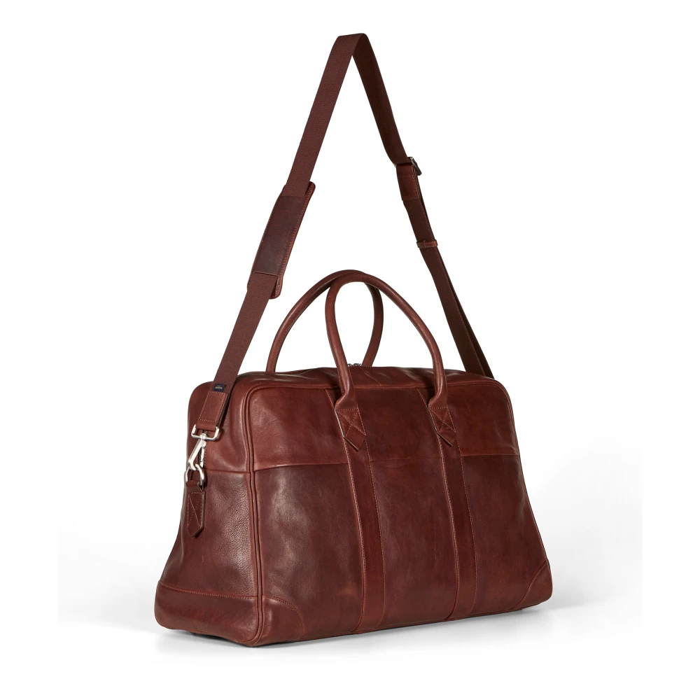 Howard London Bruin Leren Heren Weekendtas Brown Heren