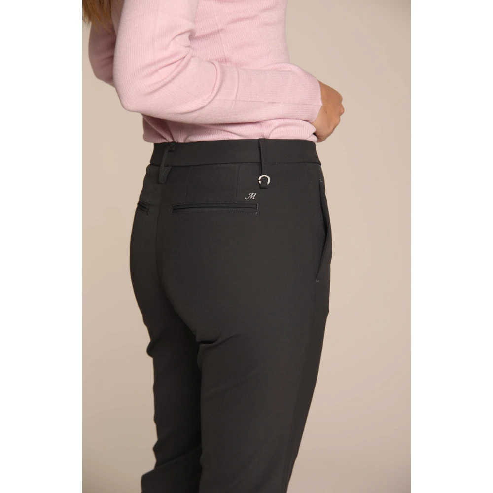 Mason's Slim Fit Donkergrijze Flare Chino Broek Gray Dames