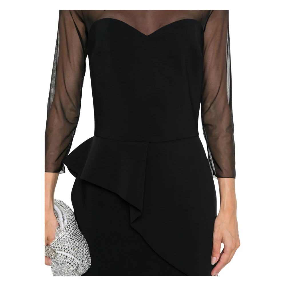 Chiara Boni Illusion Bis Stretch Jersey Jurk Black Dames