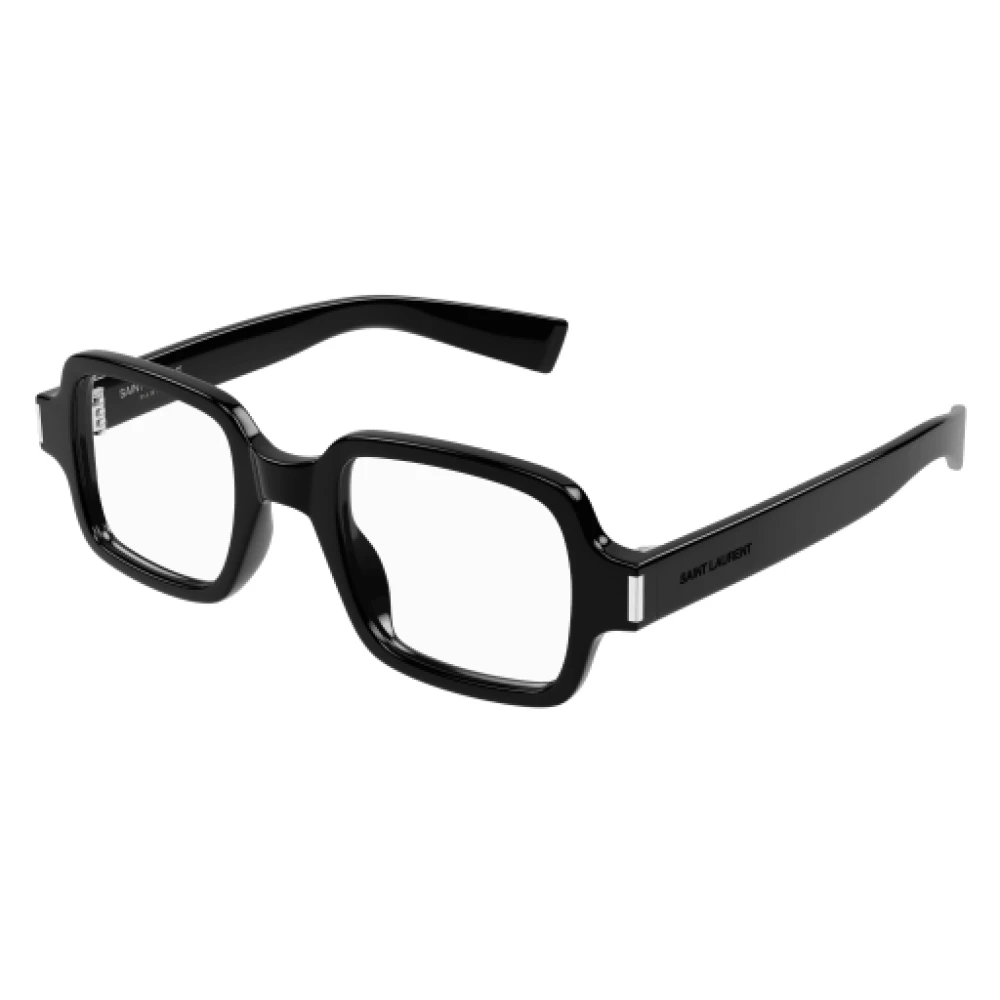 Saint Laurent Fyrkantiga optiska glasögon i svart Black, Unisex