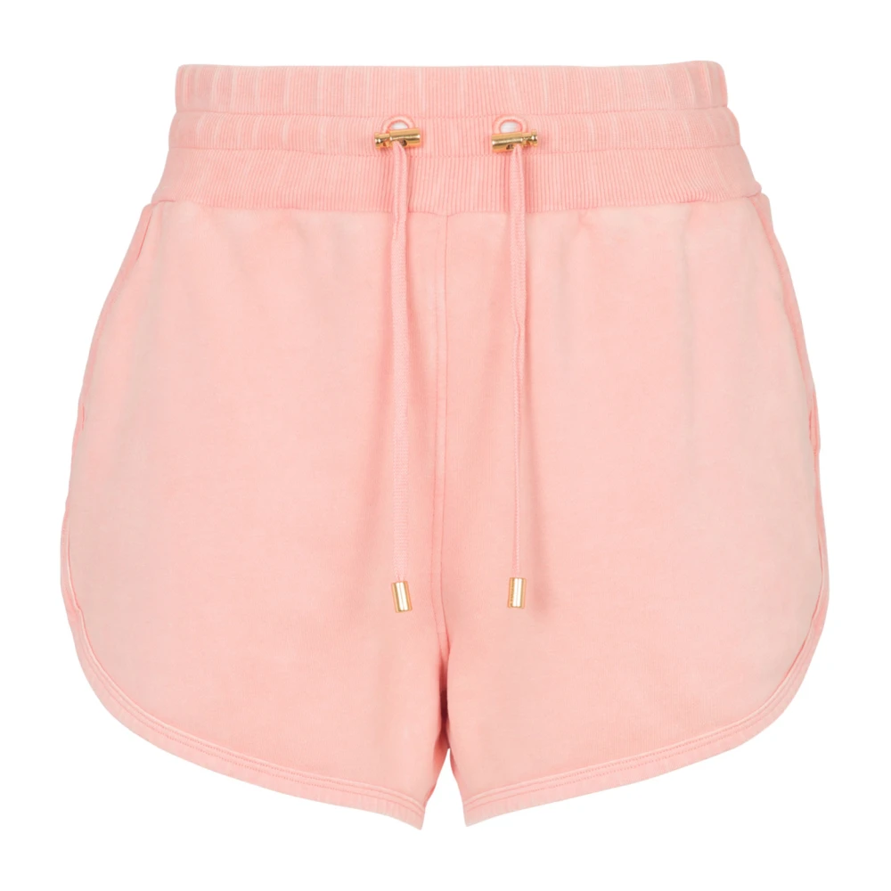 Balmain Shorts met vintage borduursel Pink Dames