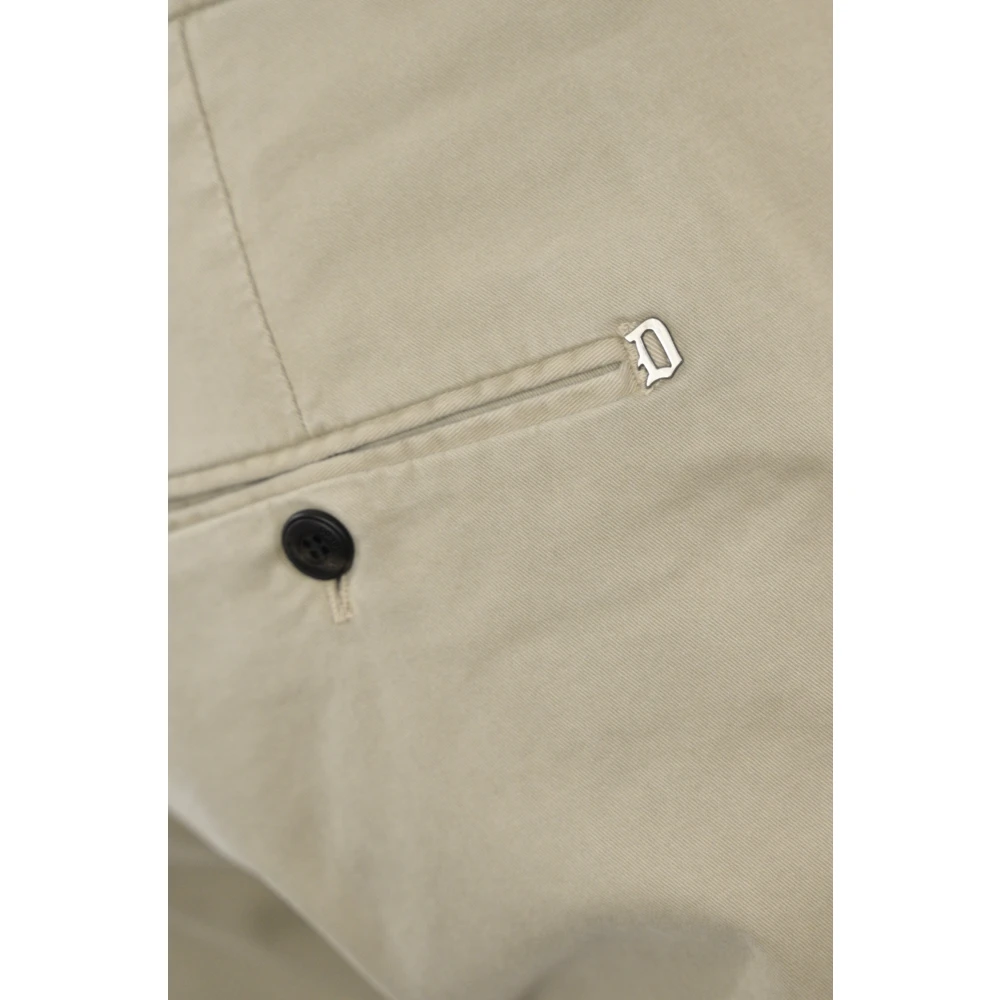Dondup Beige Katoen Stretch Slim Fit Broek Beige Heren