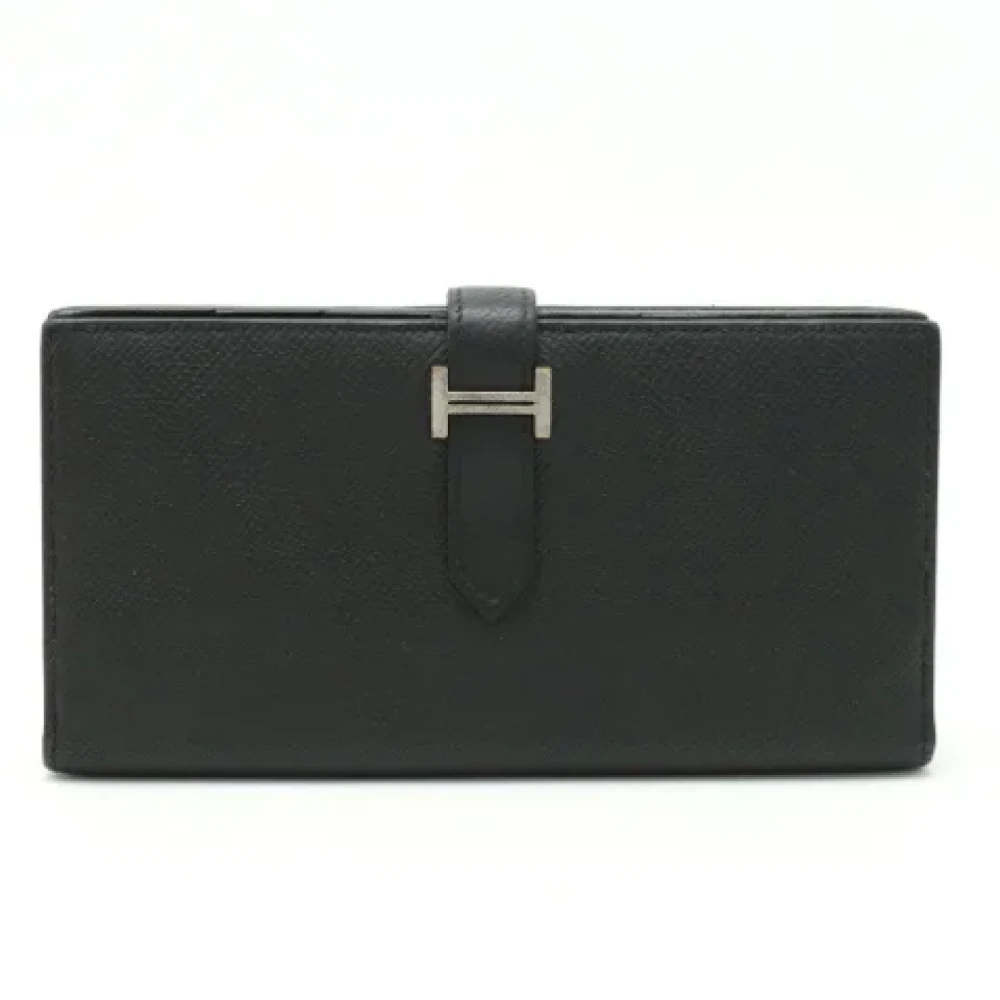 Hermès Vintage Pre-owned Leather wallets Black Heren