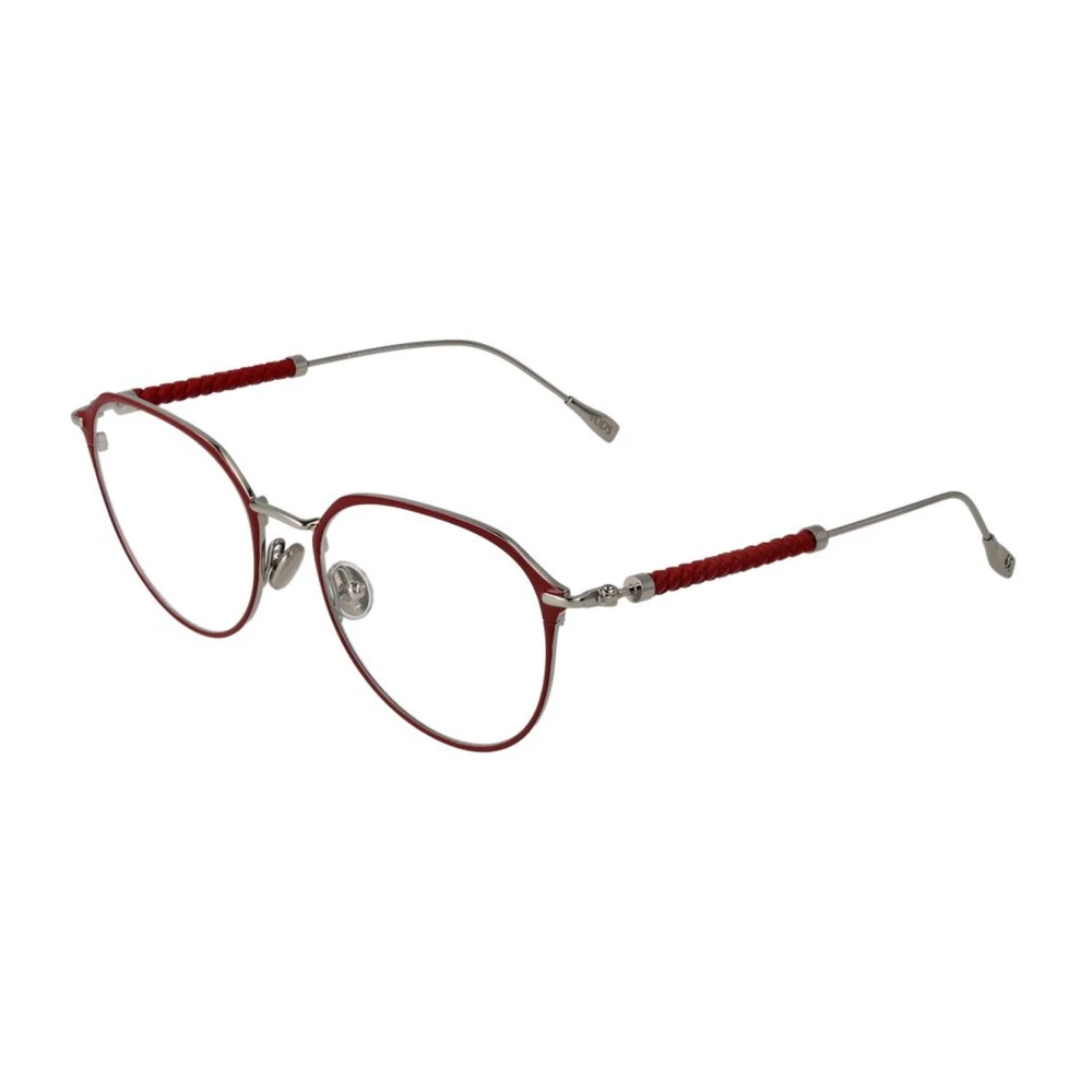 Tod's Donna Rosso Montature Ottiche Rotonde In Metallo Per Donne
