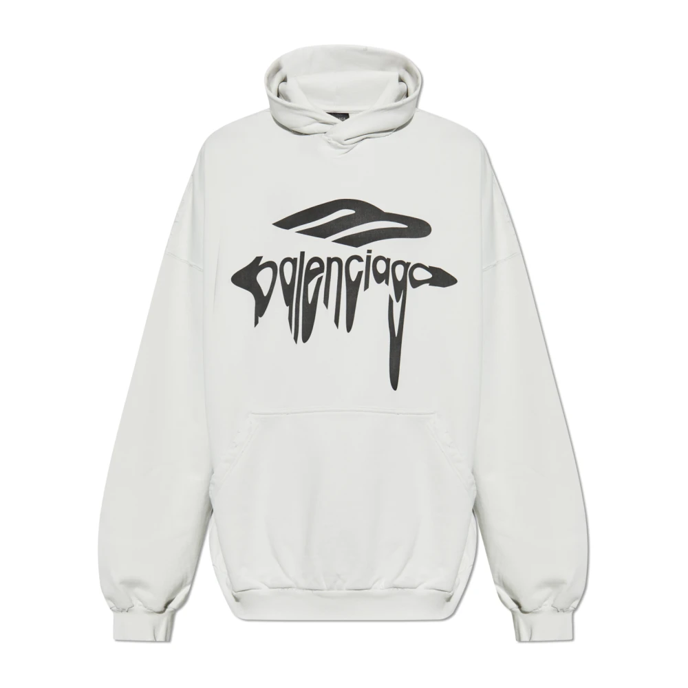 Balenciaga Men's Gray Printed Sweatshirt - Hoodies - S - Sweatshirts & Hoodies
