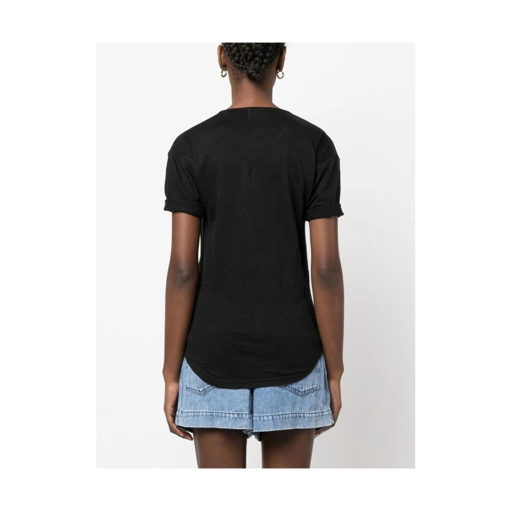 Isabel Marant Étoile Zwarte Koldi Logo T-shirt Black Dames