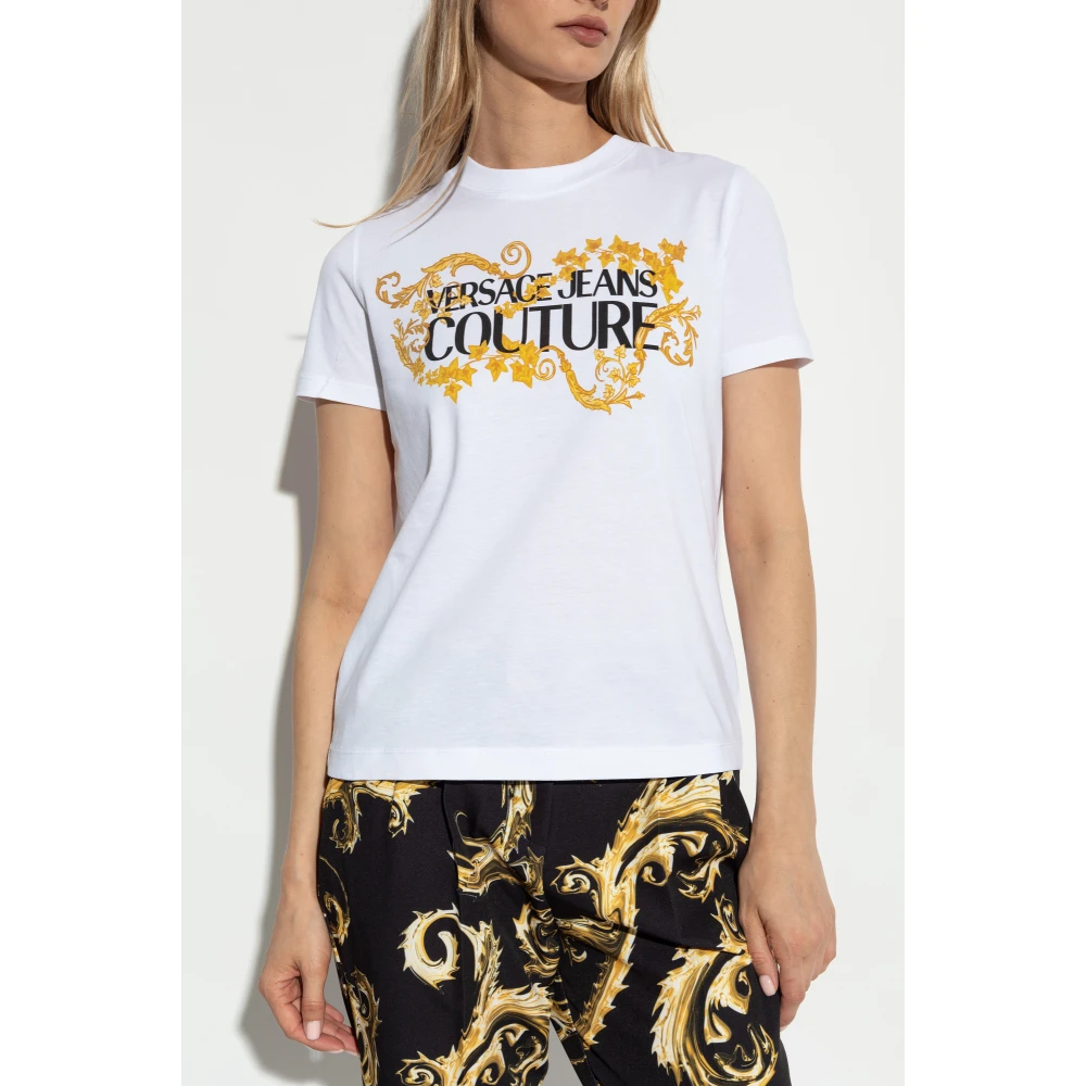 Versace Jeans Couture T-shirt met logo White Dames