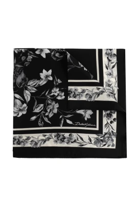 Flower bouquet-print Silk Scarf 70x70