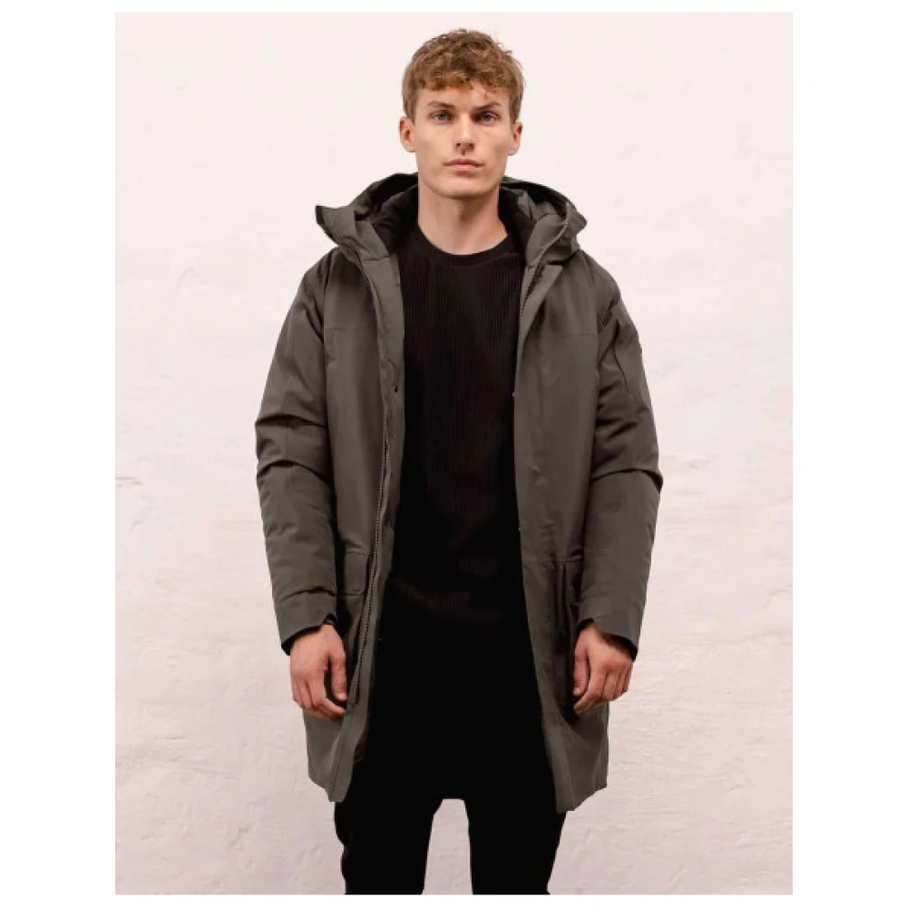 Scandinavian Edition Lange Parka met Synthetische Isolatie en Capuchon Green Heren
