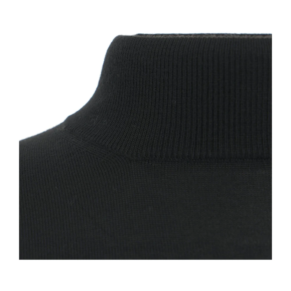 Gender Merino Gebreide Hoge Kraag Trui Black Heren