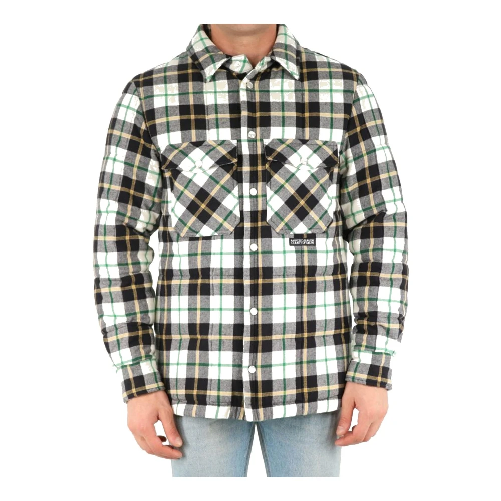 Marcelo Burlon Geruite Gewatteerde Shirt met Logodetail Multicolor Heren
