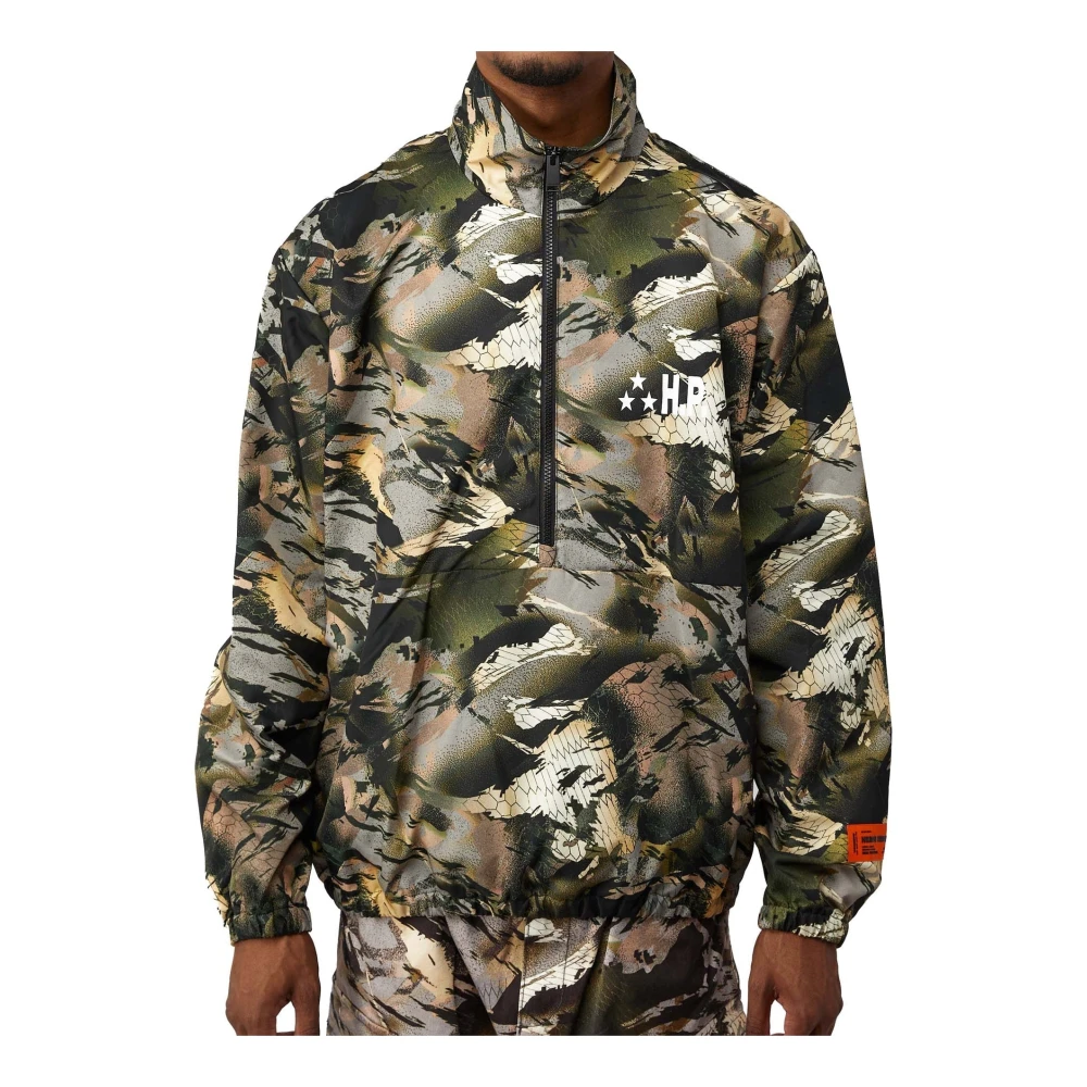 Heron Preston Camouflage Windbreaker met Logodetail Multicolor Heren