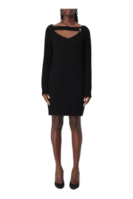 black-keyhole-sweater-dress