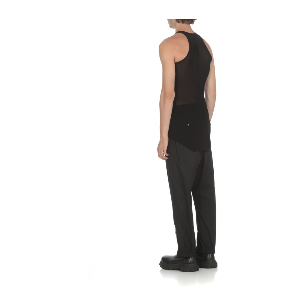 Rick Owens Zwarte Mouwloze Asymmetrische Top Black Heren