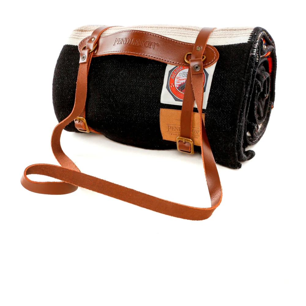 Pendleton Buitenkant Wollen Deken met Leren Band Multicolor Heren