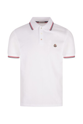 polo-blanc-ourlet-tricolore