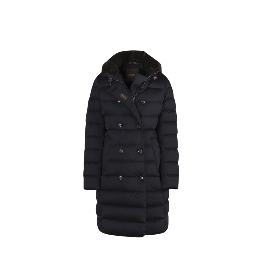 Moorer Double-Breasted Ganzendonsjas Acqua-lijn Blue Dames