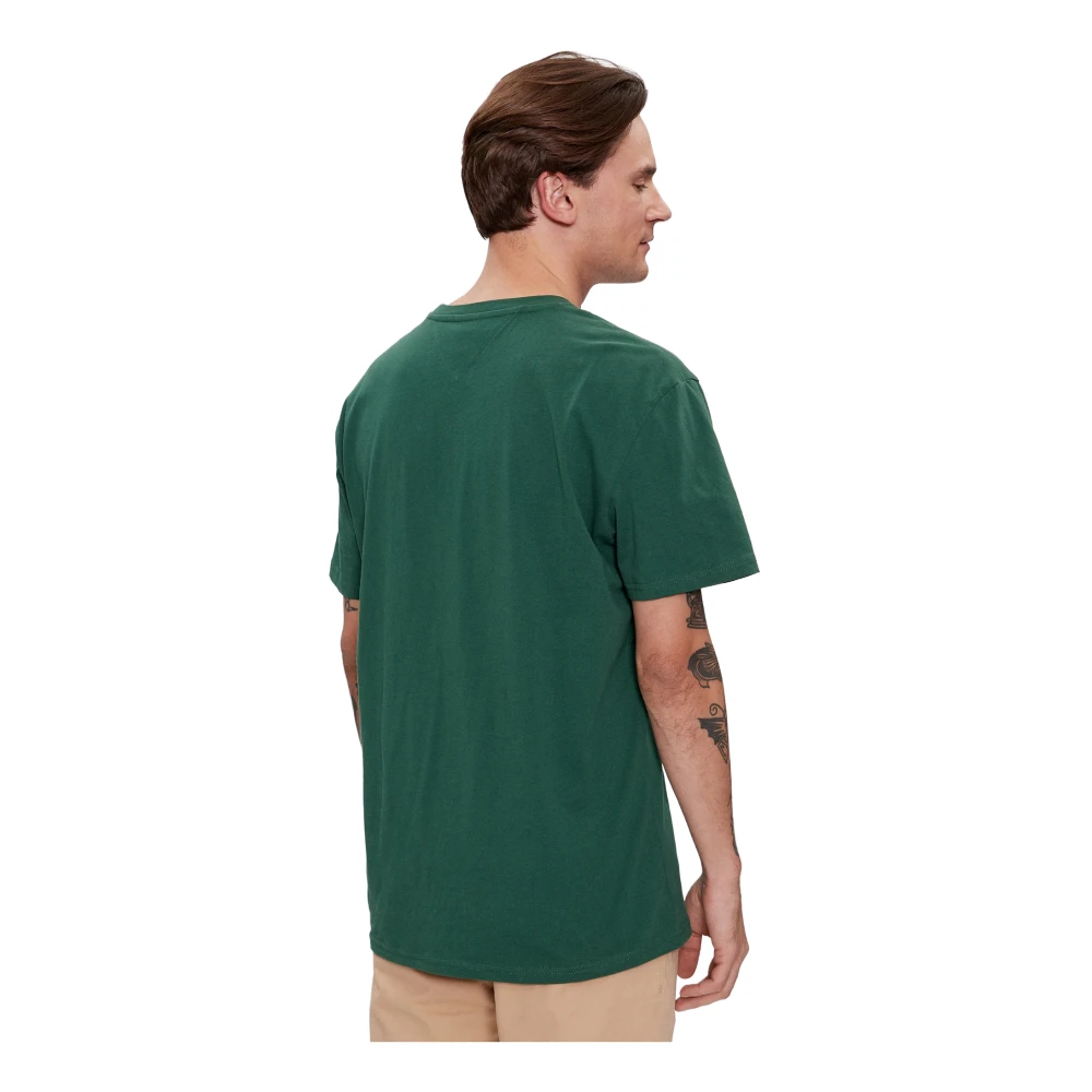 Tommy Jeans Linear Logo T-Shirt Green Heren