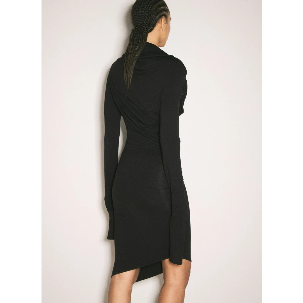 Entire Studios Gedrapeerd Mini Jurk Black Dames