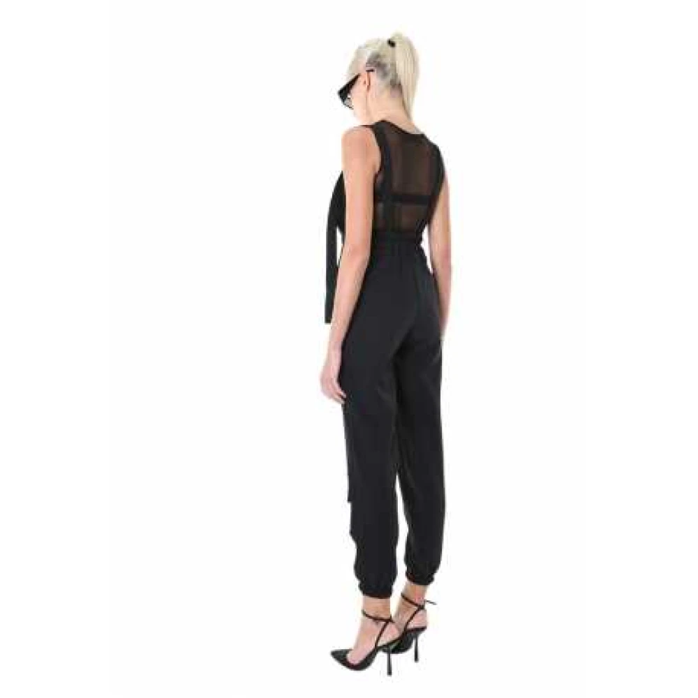 La Haine Inside Us Zwarte Cargo Salopette Stretch Tech Lw928 Black Dames