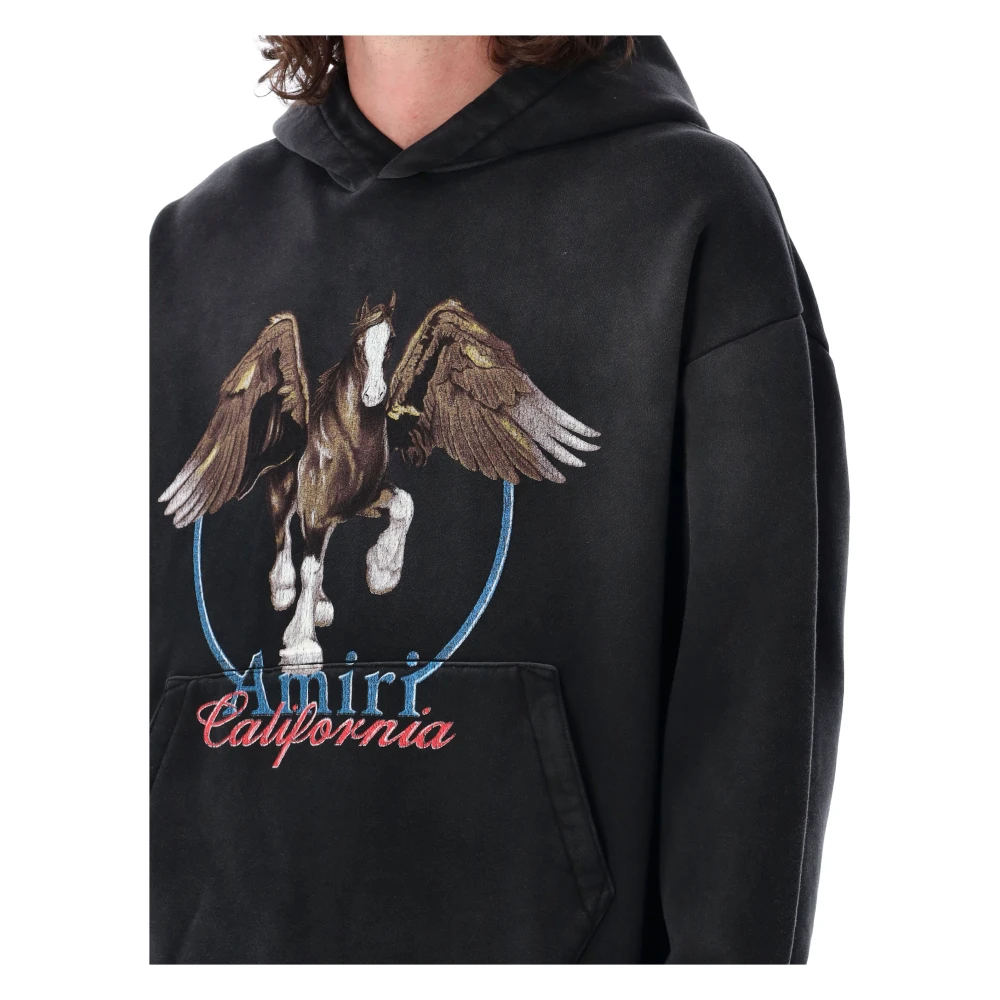Amiri Vintage Wash Pegasus Hoodie Black Heren