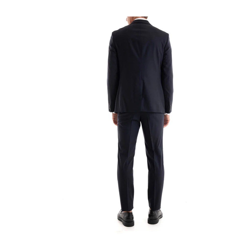 Hugo Boss Blauw Slim Fit Wollen Pak Blue Heren