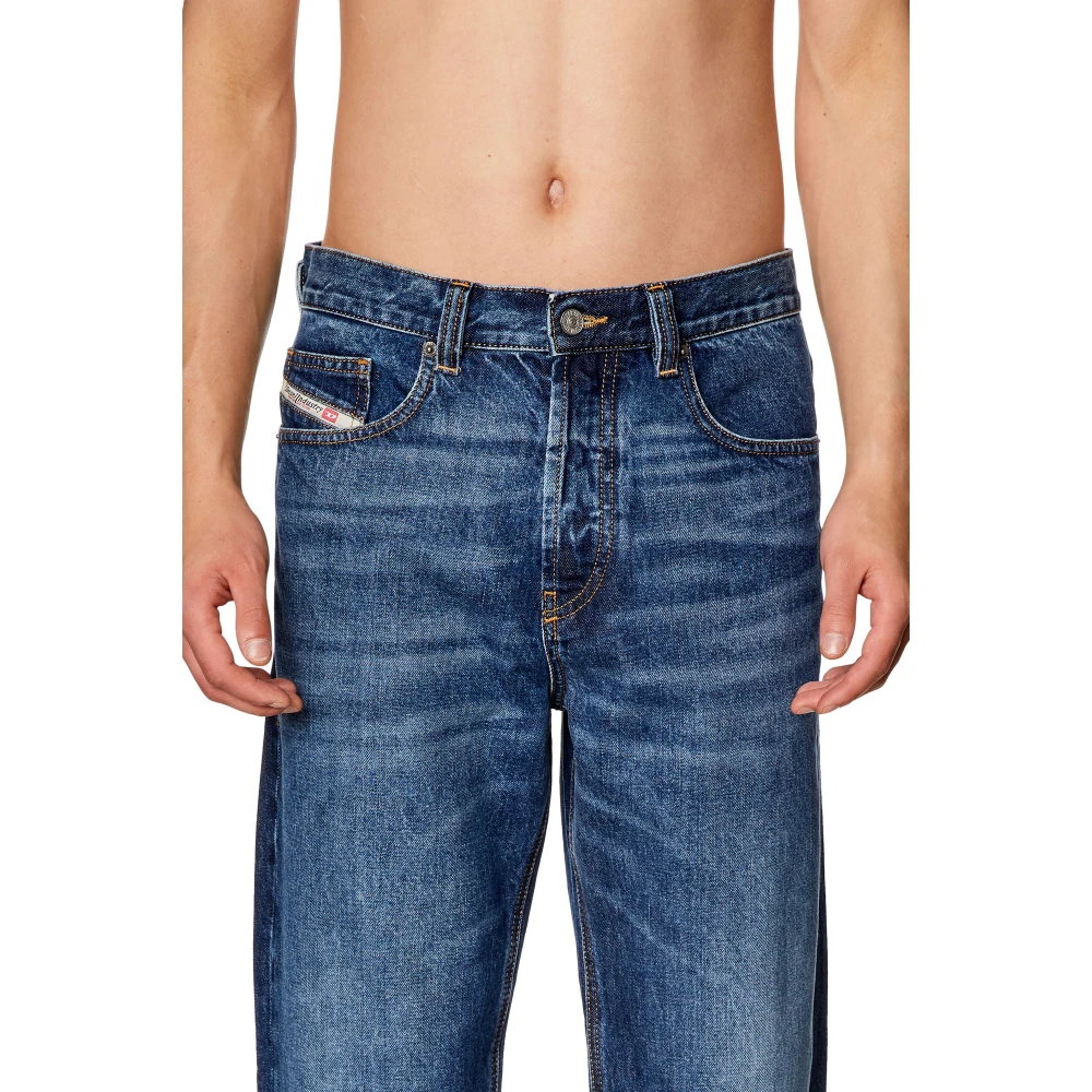 Diesel Street Style Straight Jeans Blue Heren