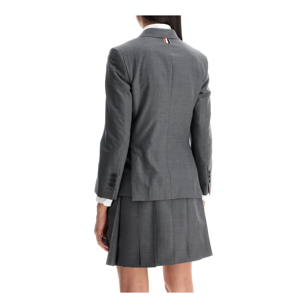 Thom Browne Slim Fit Wollen Twill Jas Gray Dames