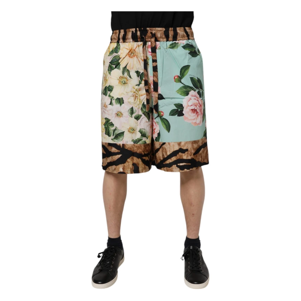 Dolce & Gabbana Men's Multicolor Bermudas, Xl, Floral Print Bermuda Shorts