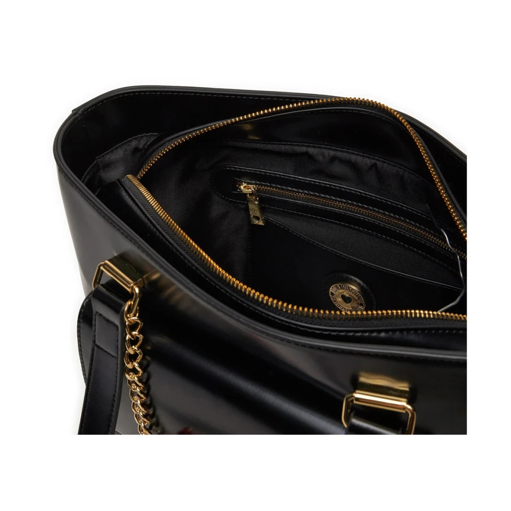 Love Moschino Zwarte Shopper Tas met Ritssluiting Black Dames