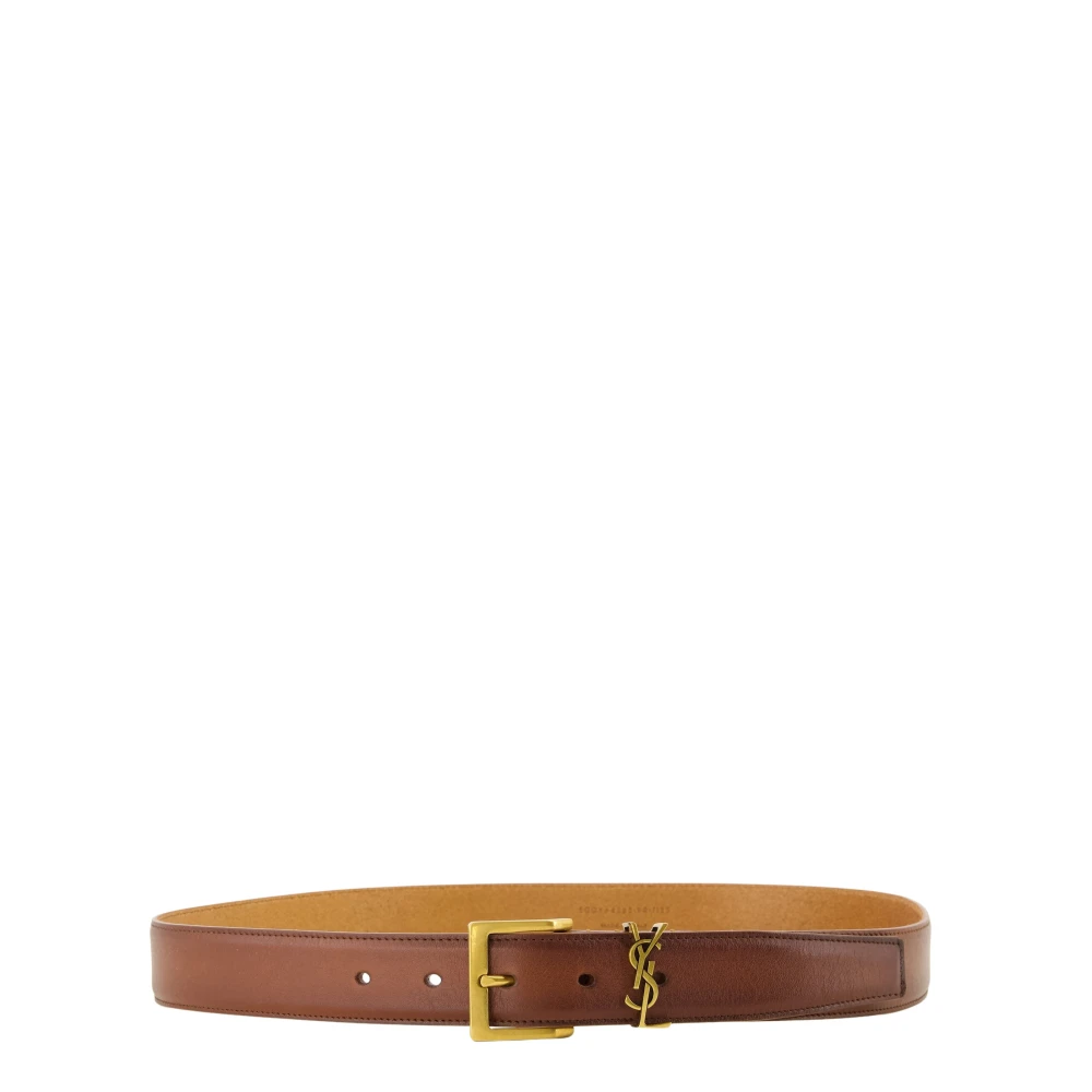 Saint Laurent Men's Brown Belts, 95 Cm, Cassandre Vadim Belt