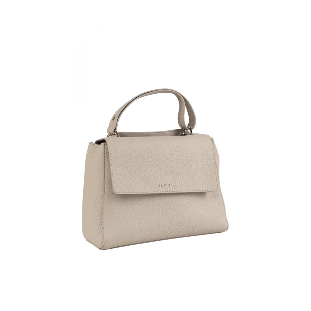 Orciani Dames Leren Handtas Sveva Medium Beige Dames
