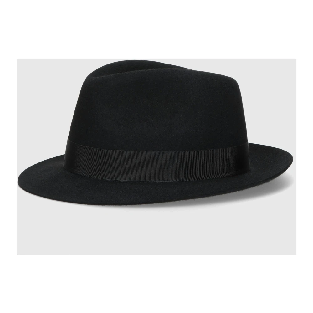 Borsalino Geborstelde Vilt Fedora Hoed Black Dames