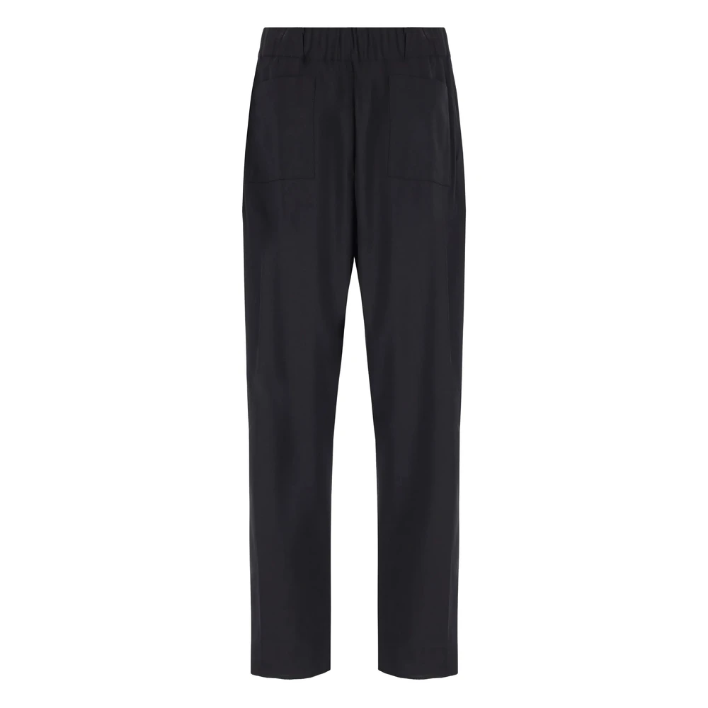 Laneus Zwarte Geplooide Elastische Taillebroek Black Heren