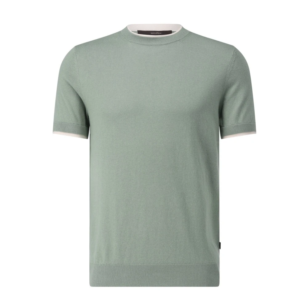 Windsor Zijde en Kasjmier T-shirt Green Heren