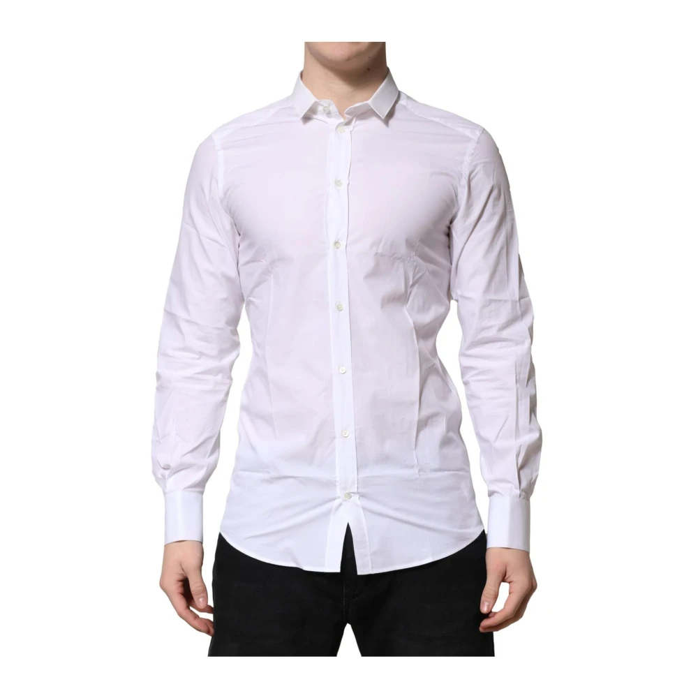 Dolce & Gabbana Men's White Formal Shirts, Xs, Slim Fit Dress Shirt