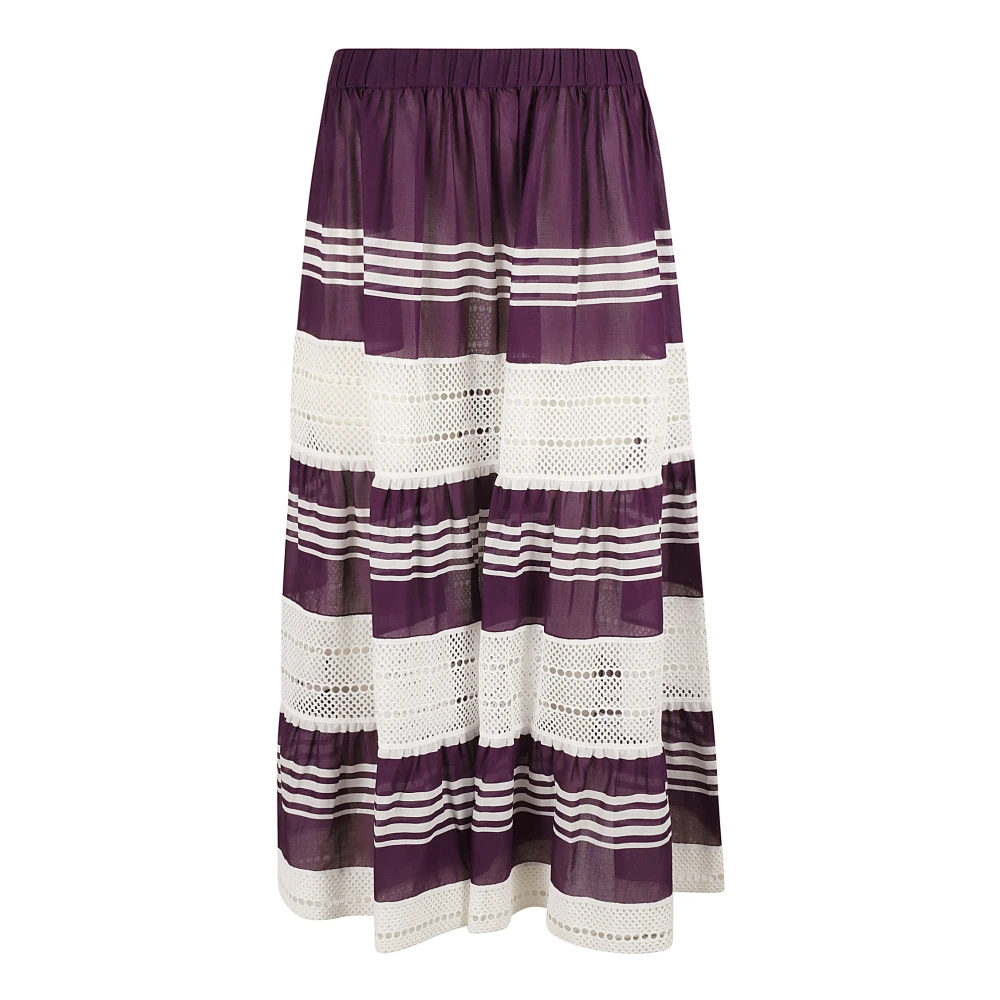 TORY BURCH Gestreepte Katoenen Midi Rok Multicolor Dames