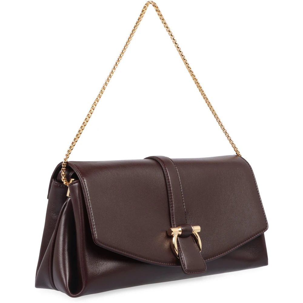 Salvatore Ferragamo Leren Crossbody Tas met Kettinghengsel Purple Dames