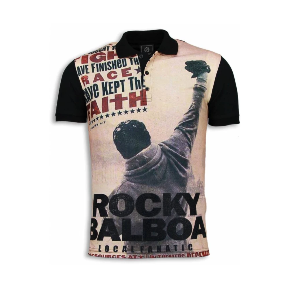 Local Fanatic Rocky Balboa The Movie Polo - Herr T Shirt - 5979 Black, Herr