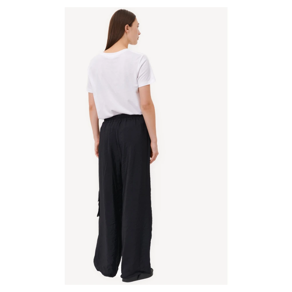 Jane Lushka Cargo-stijl Wijde Broek | Zwart Black Dames