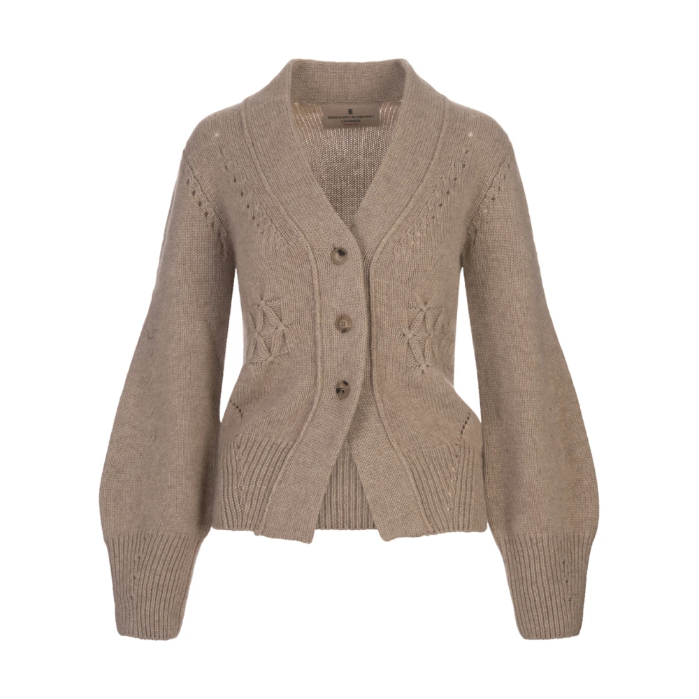 Ermanno Scervino Bruine Cashmere V-Hals Cardigan Sweater Brown Dames